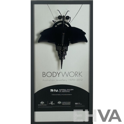 Susan Cohn (20th Century, Australian), Systematic Gibsonia No. 2 Condom Pendant (1995), Image Part of Bodywork - Australian Jewellery 1970-2012, NGA Exhibition Poster, 30 x 63 cm (frame)