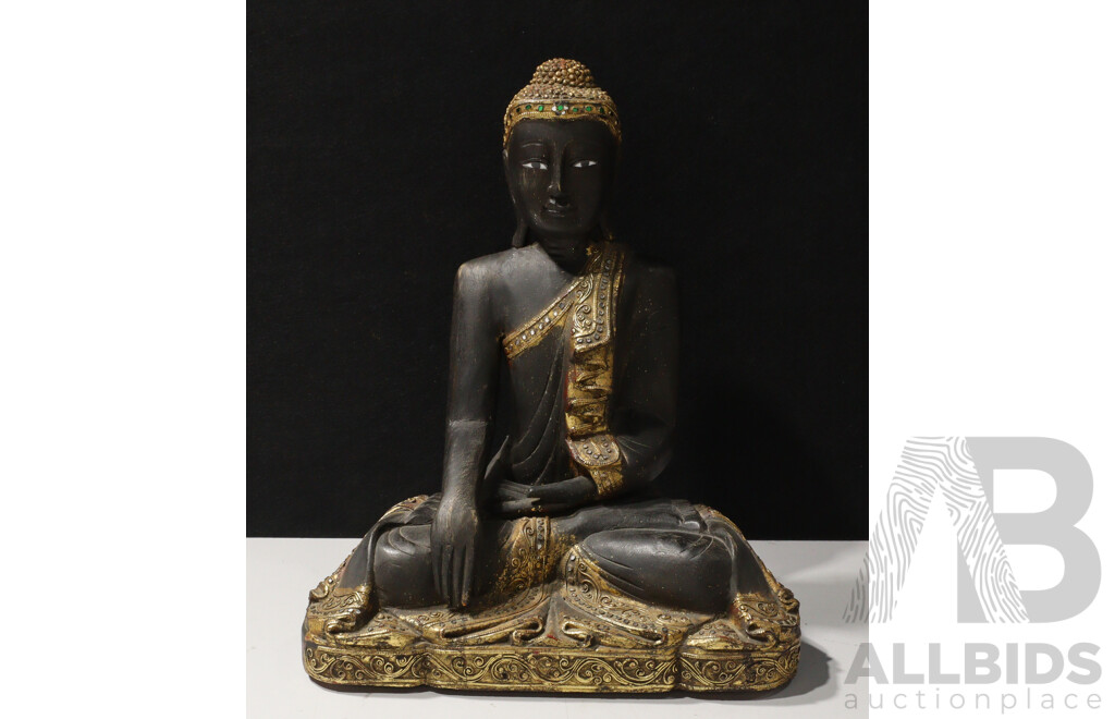Carved Timber Grounding Buddha