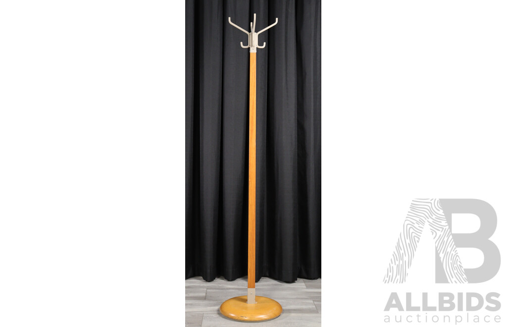 Ex Government Metal Capped Coat Stand in Ash