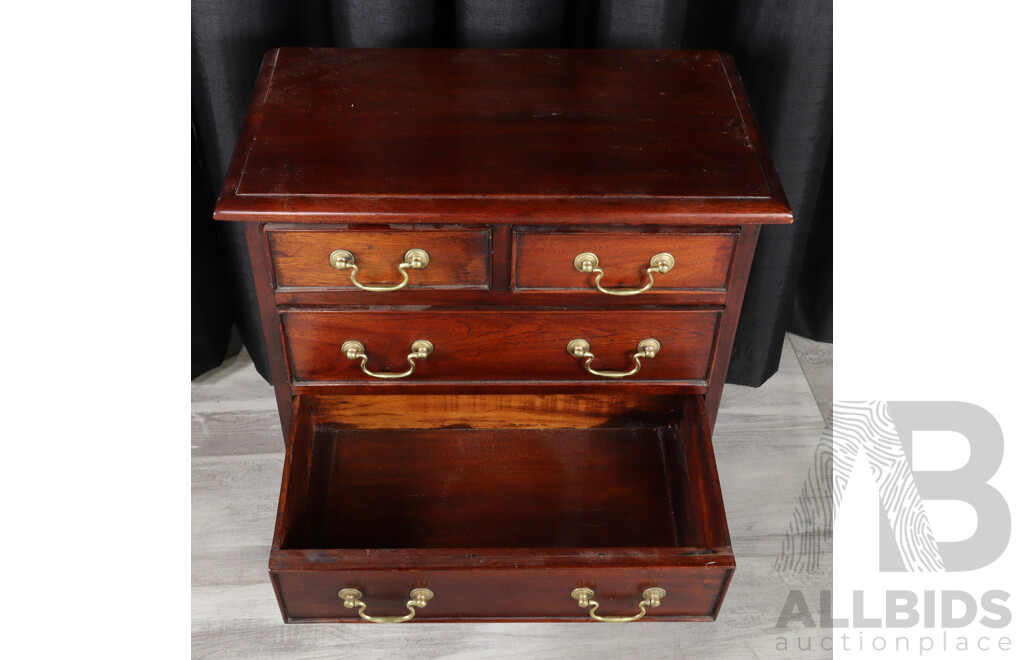 Small Mahogany Reproduction Chest of Five Drawers
