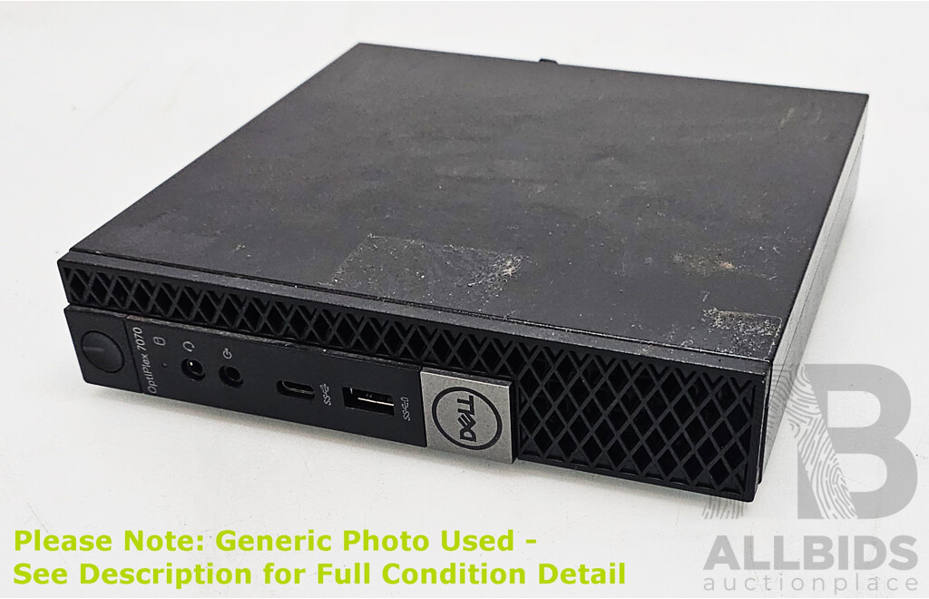 Dell (D10U003) OptiPlex 7070 Micro Intel Core I5 (9600T) 2.30GHz-3.90GHz 6-Core CPU Small Form Factor Desktop Computer
