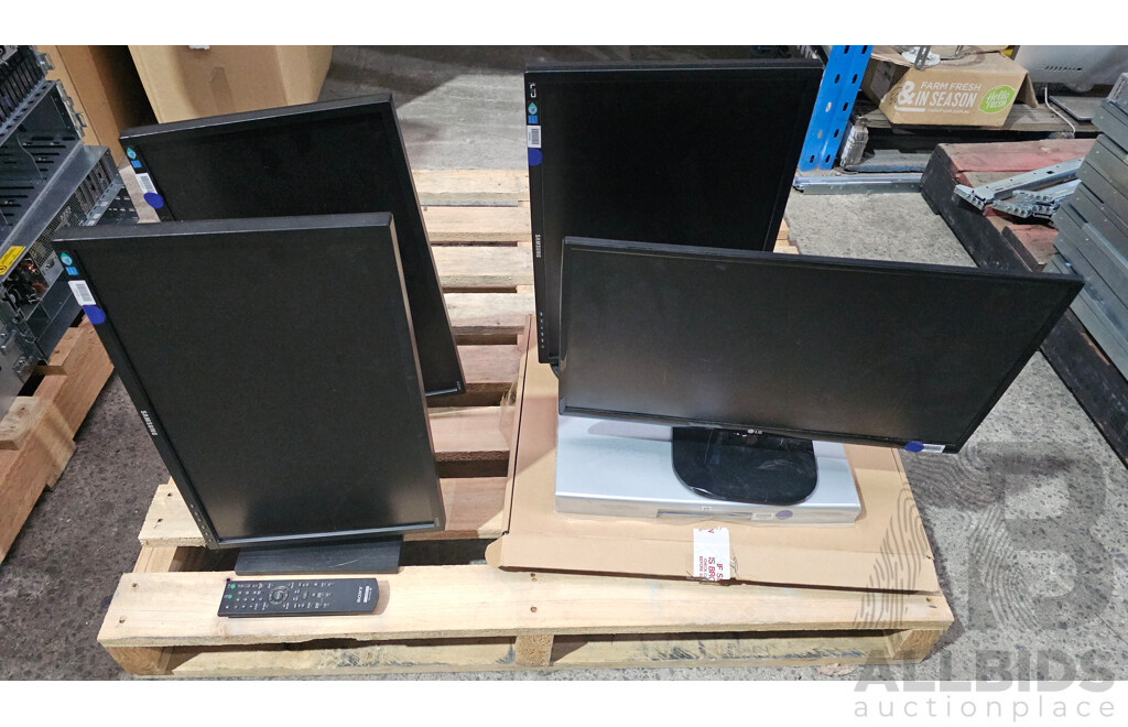 Assorted Lot of Monitors & HP Display Unit
