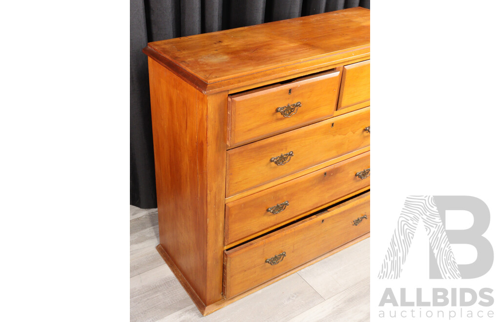 Vintage Maple Five Drawer Chest