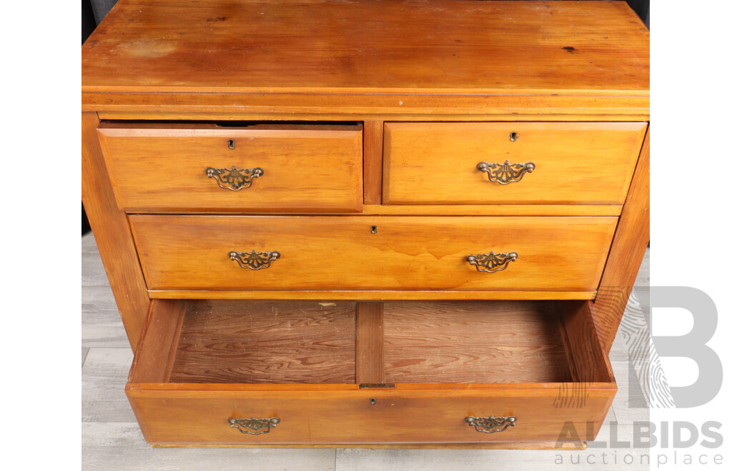 Vintage Maple Five Drawer Chest