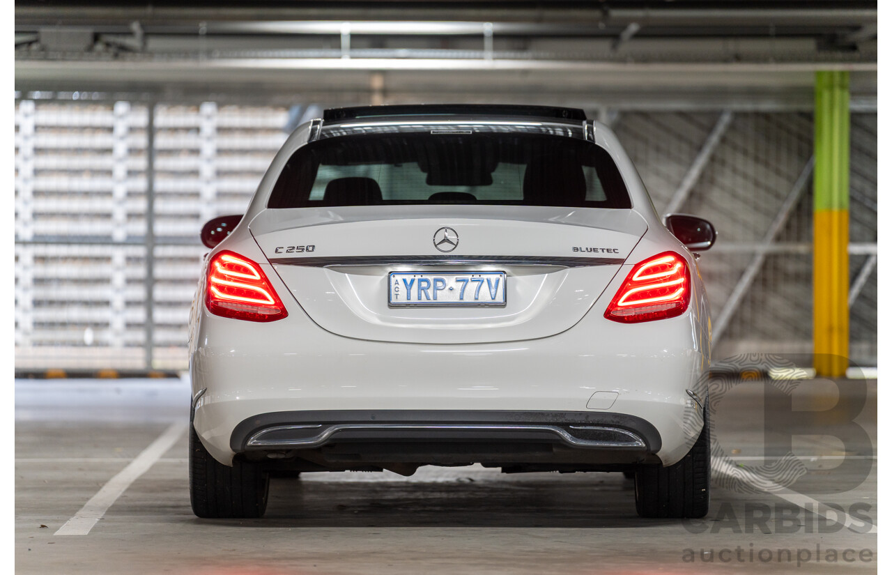 10/2014 Mercedes Benz C250 Bluetec W205 4d Sedan Polar White Turbo Diesel 2.1L