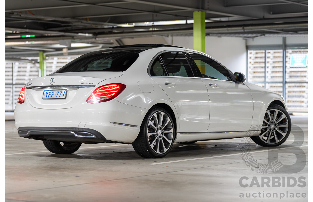 10/2014 Mercedes Benz C250 Bluetec W205 4d Sedan Polar White Turbo Diesel 2.1L