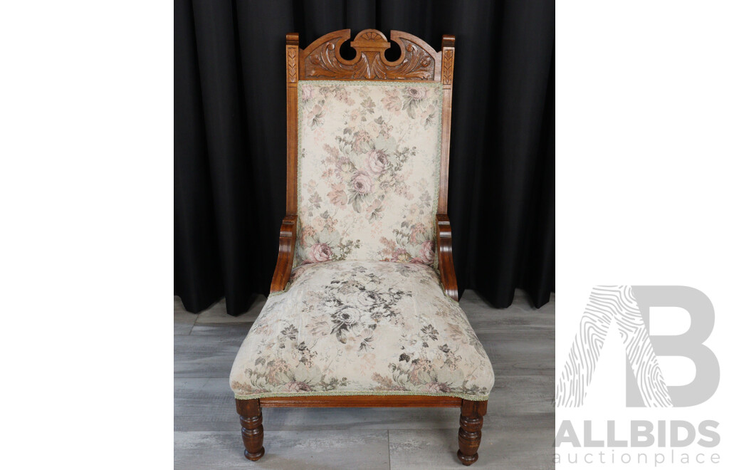 Victorian Carved Wood Floral Grandmother Chair
