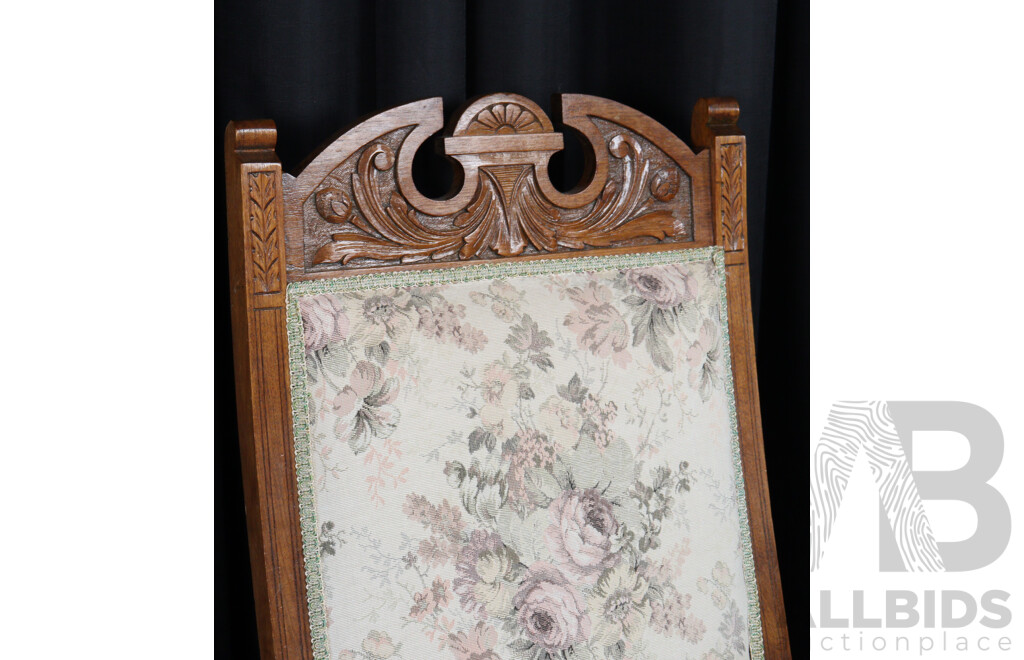 Victorian Carved Wood Floral Grandmother Chair