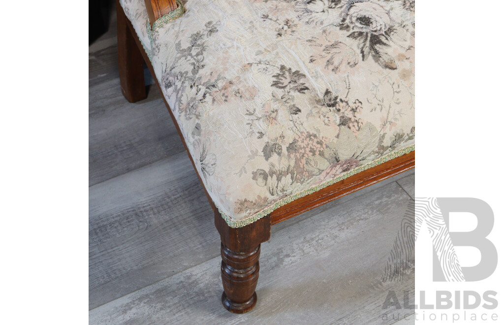 Victorian Carved Wood Floral Grandmother Chair