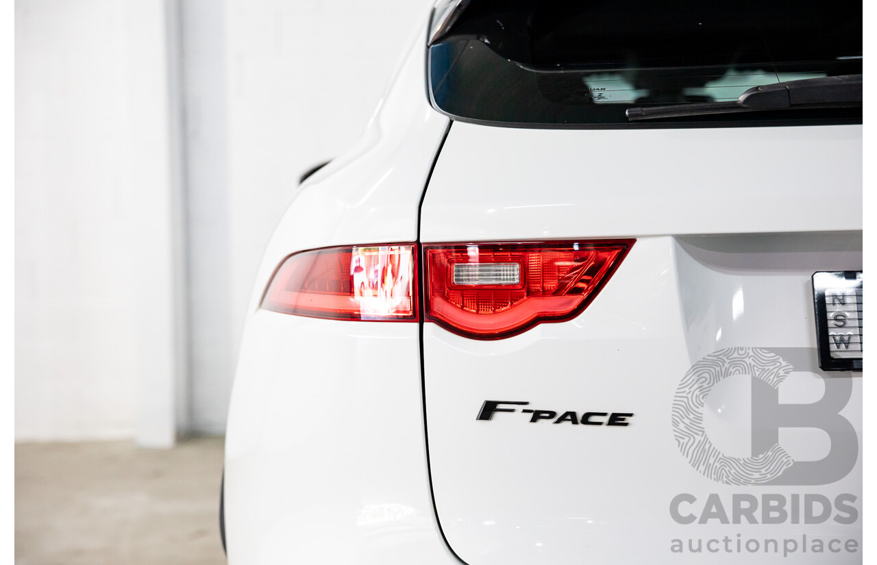 08/2017 Jaguar F-Pace 20d Prestige (AWD) MY18 4d Wagon Fuji White Turbo Diesel 2.0L