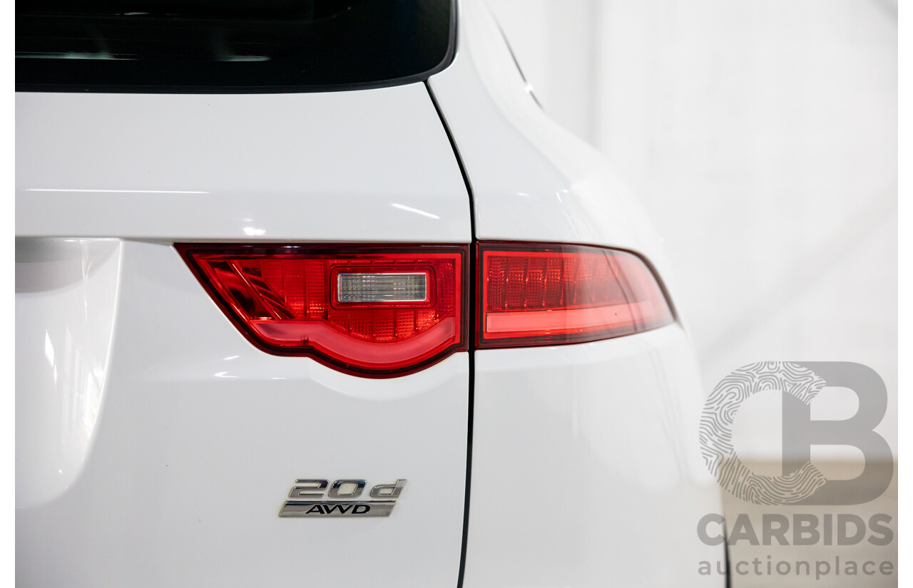 08/2017 Jaguar F-Pace 20d Prestige (AWD) MY18 4d Wagon Fuji White Turbo Diesel 2.0L