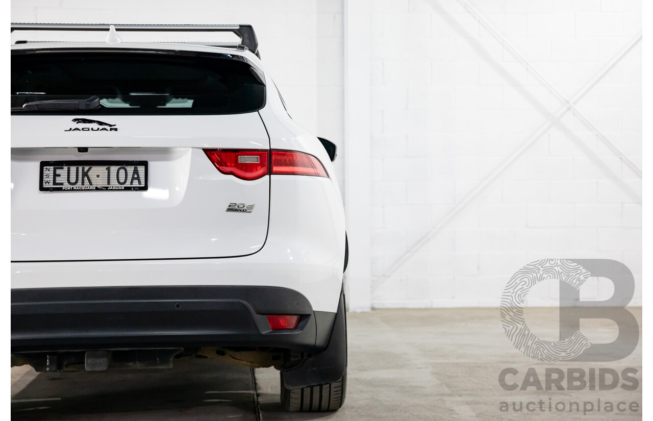 08/2017 Jaguar F-Pace 20d Prestige (AWD) MY18 4d Wagon Fuji White Turbo Diesel 2.0L