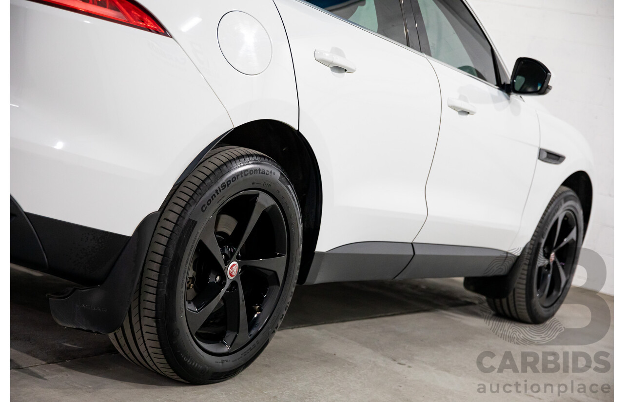 08/2017 Jaguar F-Pace 20d Prestige (AWD) MY18 4d Wagon Fuji White Turbo Diesel 2.0L