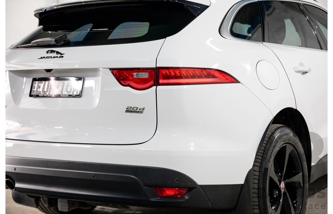 08/2017 Jaguar F-Pace 20d Prestige (AWD) MY18 4d Wagon Fuji White Turbo Diesel 2.0L