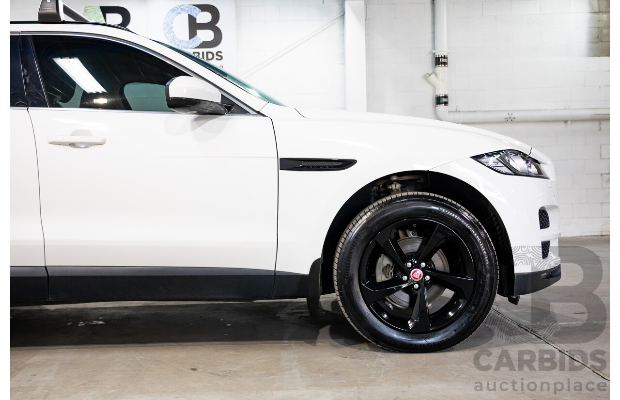 08/2017 Jaguar F-Pace 20d Prestige (AWD) MY18 4d Wagon Fuji White Turbo Diesel 2.0L