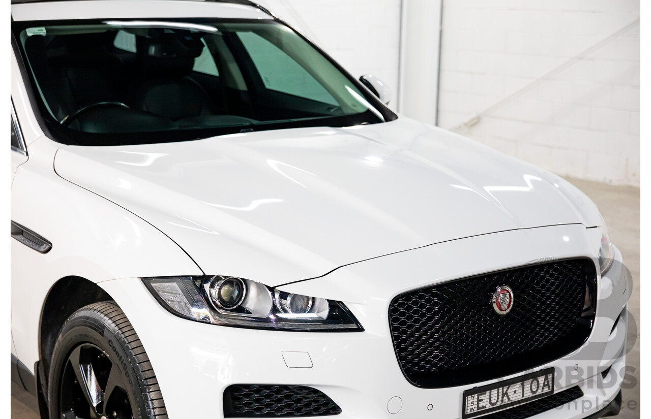 08/2017 Jaguar F-Pace 20d Prestige (AWD) MY18 4d Wagon Fuji White Turbo Diesel 2.0L