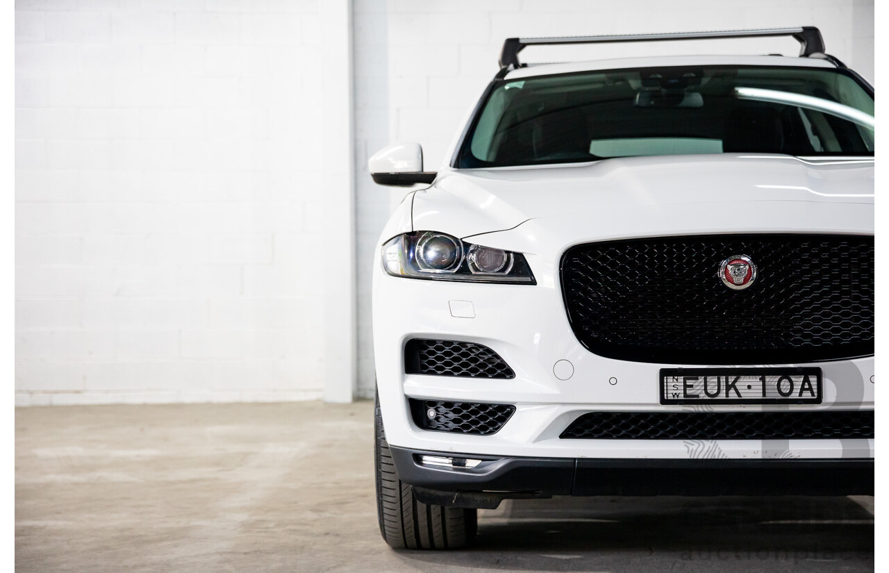 08/2017 Jaguar F-Pace 20d Prestige (AWD) MY18 4d Wagon Fuji White Turbo Diesel 2.0L