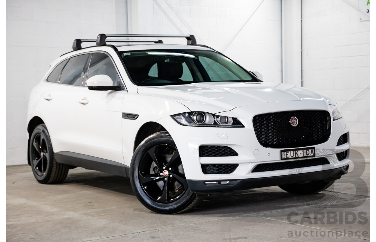 08/2017 Jaguar F-Pace 20d Prestige (AWD) MY18 4d Wagon Fuji White Turbo Diesel 2.0L