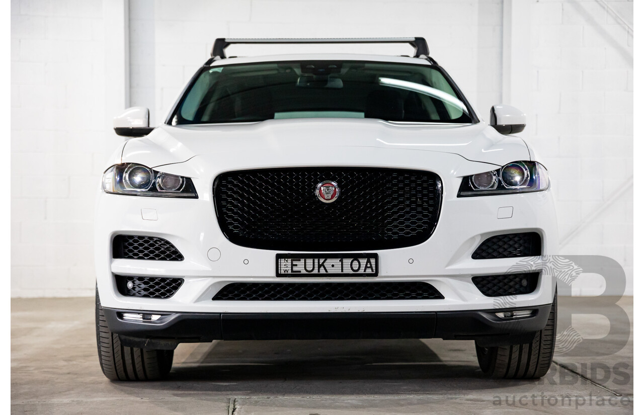 08/2017 Jaguar F-Pace 20d Prestige (AWD) MY18 4d Wagon Fuji White Turbo Diesel 2.0L
