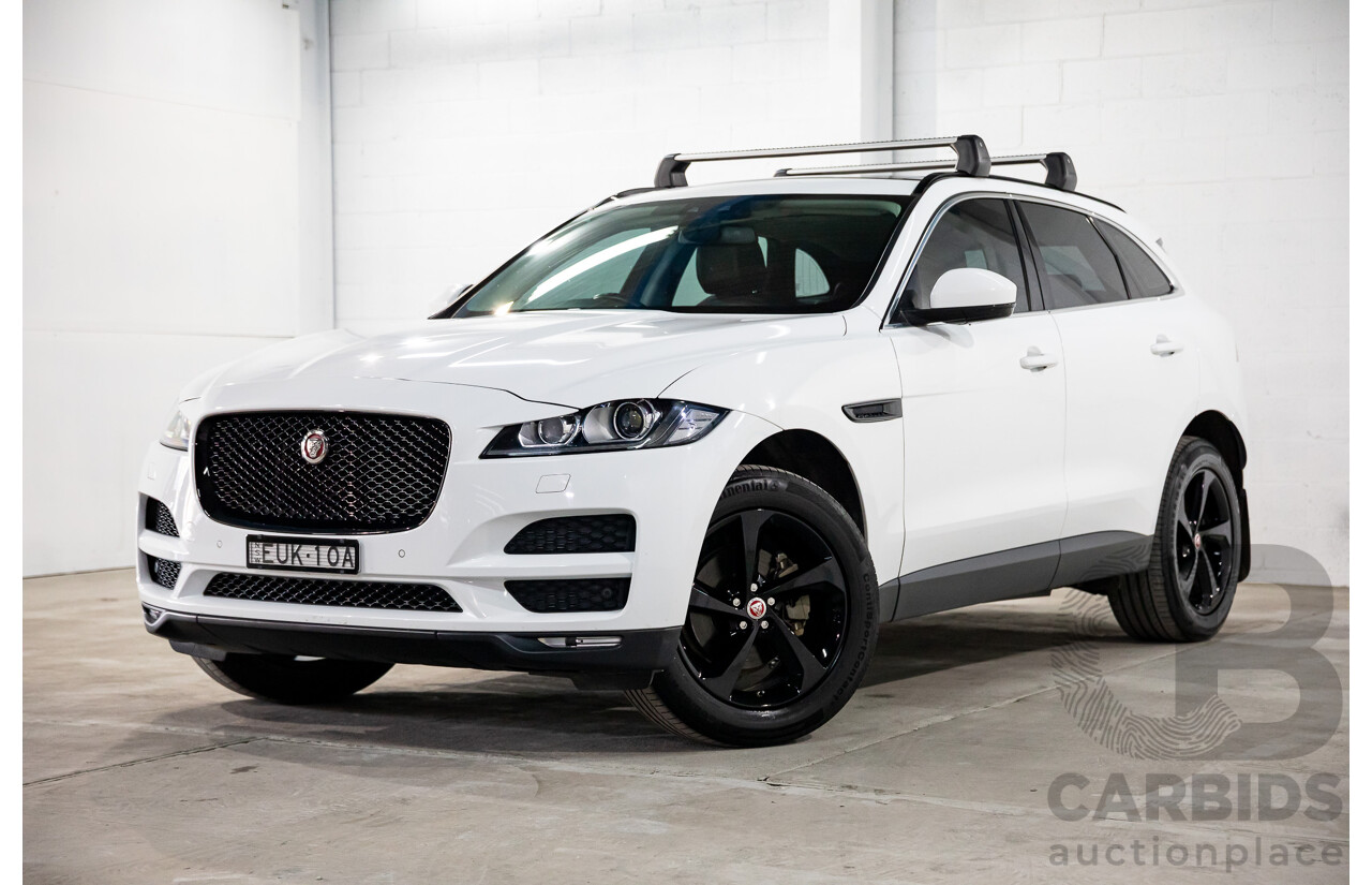08/2017 Jaguar F-Pace 20d Prestige (AWD) MY18 4d Wagon Fuji White Turbo Diesel 2.0L