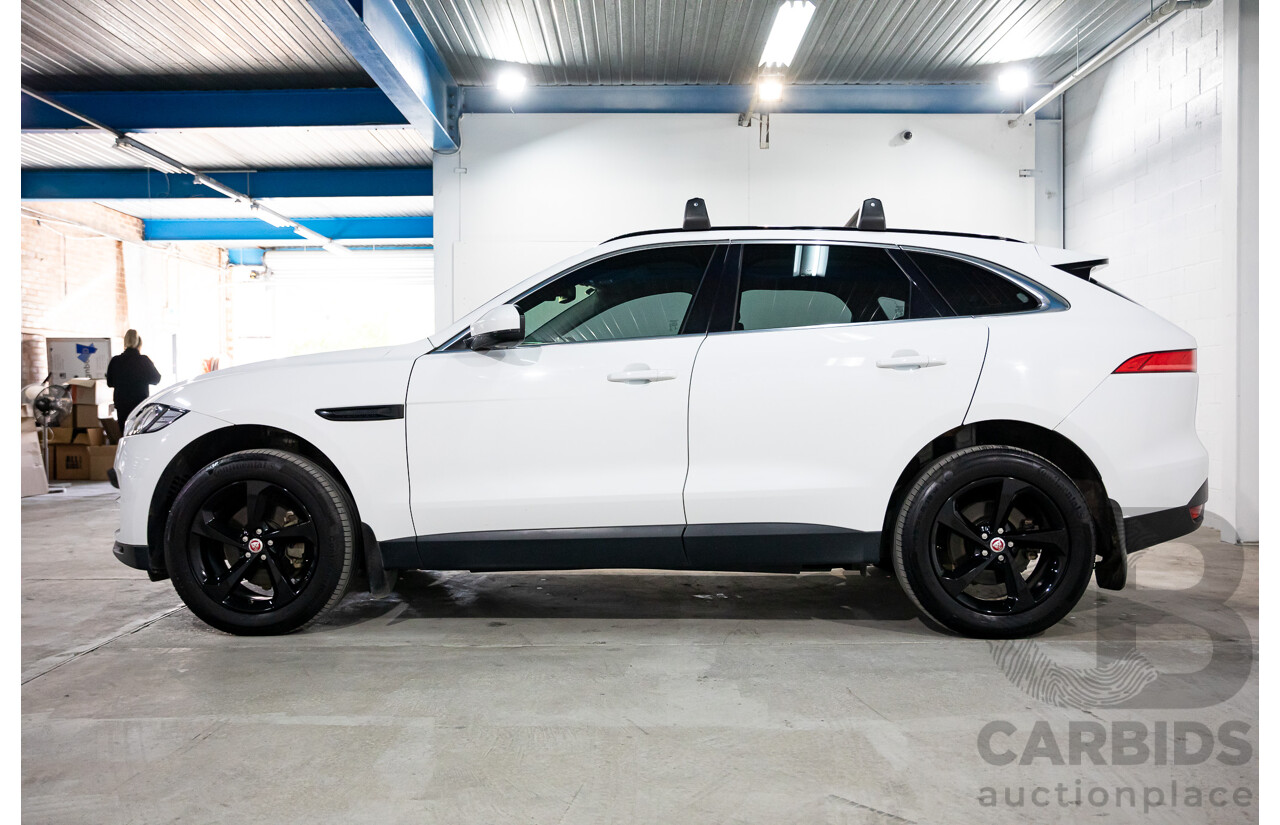 08/2017 Jaguar F-Pace 20d Prestige (AWD) MY18 4d Wagon Fuji White Turbo Diesel 2.0L