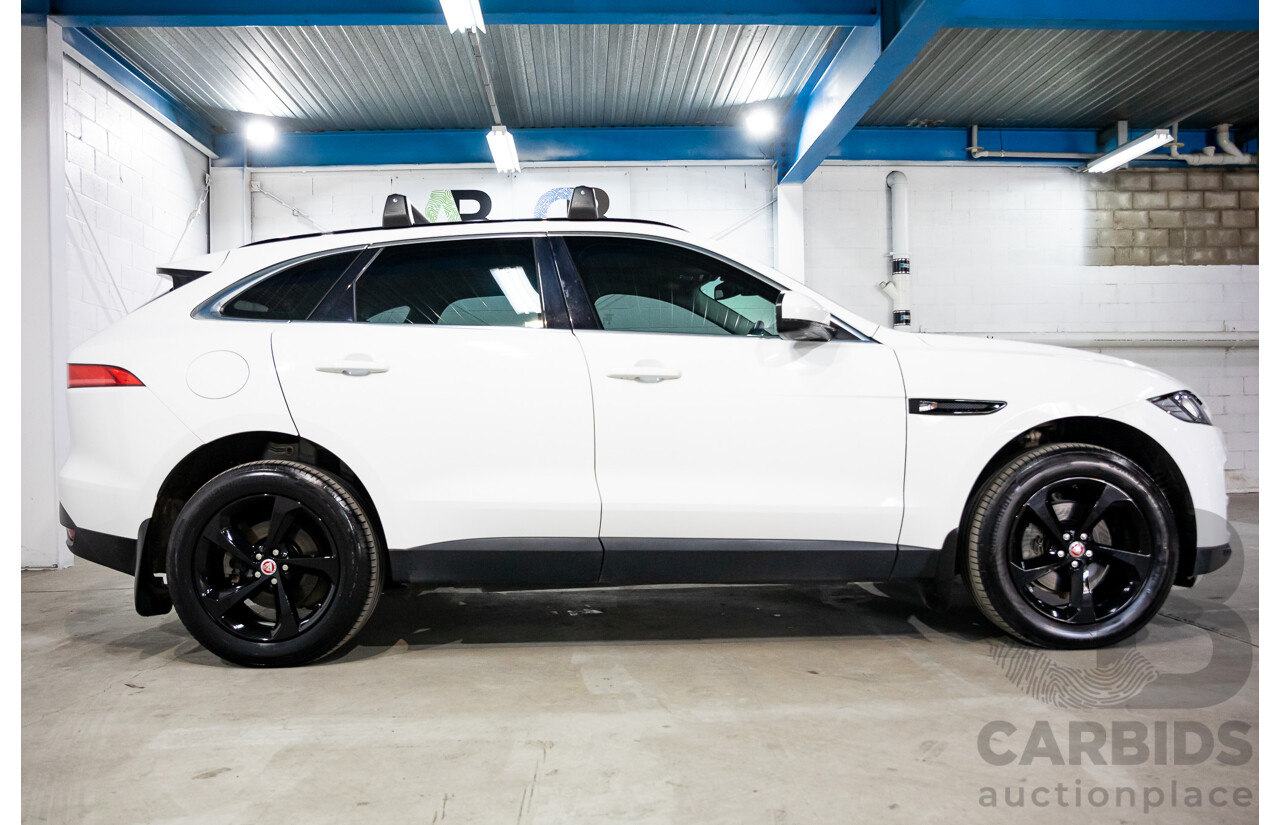 08/2017 Jaguar F-Pace 20d Prestige (AWD) MY18 4d Wagon Fuji White Turbo Diesel 2.0L
