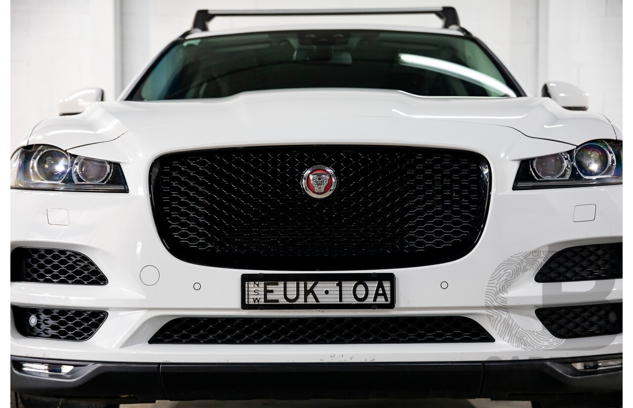 08/2017 Jaguar F-Pace 20d Prestige (AWD) MY18 4d Wagon Fuji White Turbo Diesel 2.0L