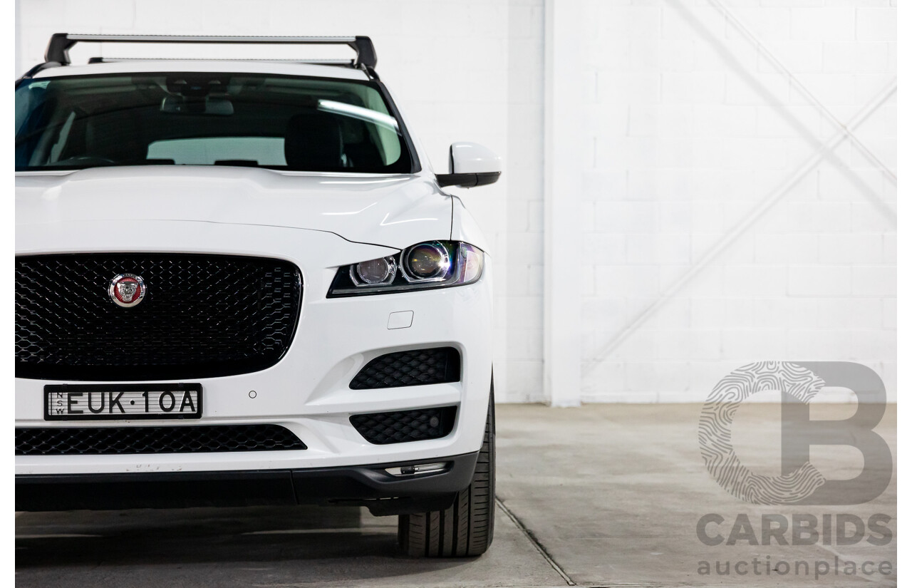 08/2017 Jaguar F-Pace 20d Prestige (AWD) MY18 4d Wagon Fuji White Turbo Diesel 2.0L
