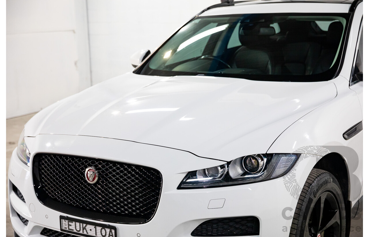 08/2017 Jaguar F-Pace 20d Prestige (AWD) MY18 4d Wagon Fuji White Turbo Diesel 2.0L