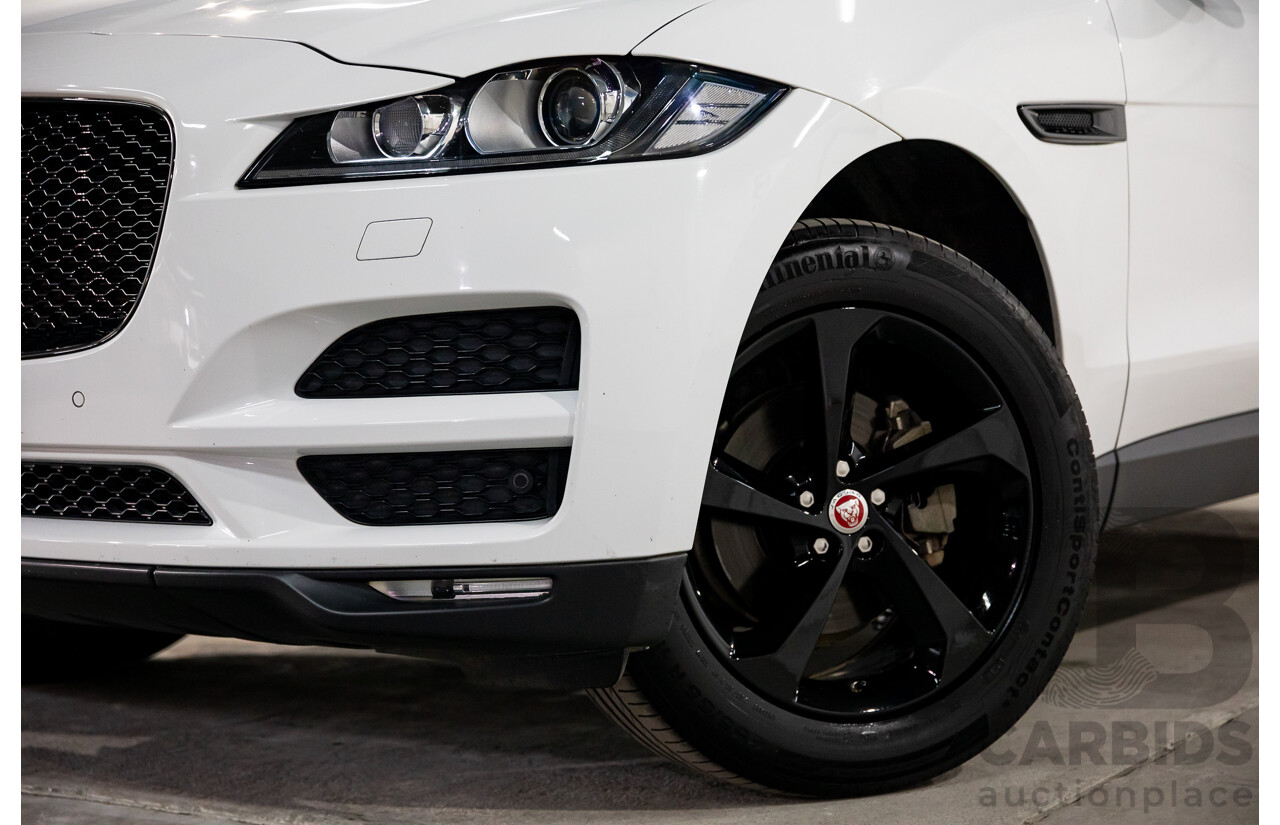 08/2017 Jaguar F-Pace 20d Prestige (AWD) MY18 4d Wagon Fuji White Turbo Diesel 2.0L