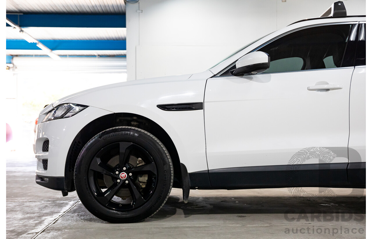 08/2017 Jaguar F-Pace 20d Prestige (AWD) MY18 4d Wagon Fuji White Turbo Diesel 2.0L
