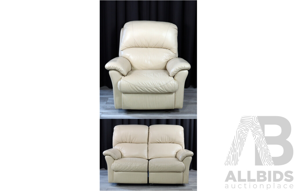 Two Piece Modern Leather Reclining Lounge Suite