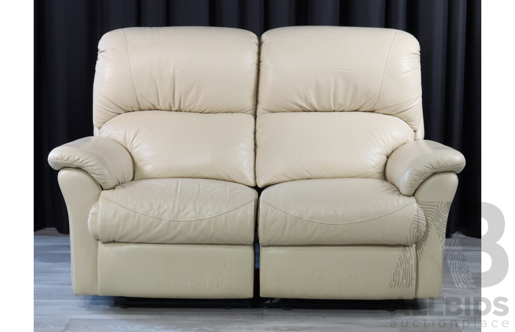 Two Piece Modern Leather Reclining Lounge Suite