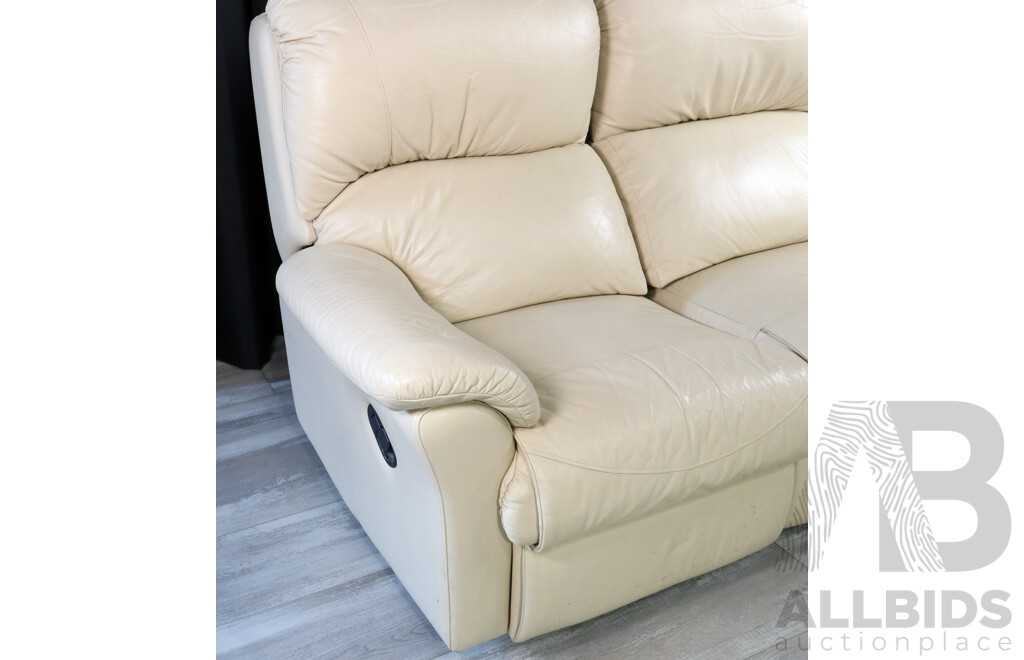 Two Piece Modern Leather Reclining Lounge Suite
