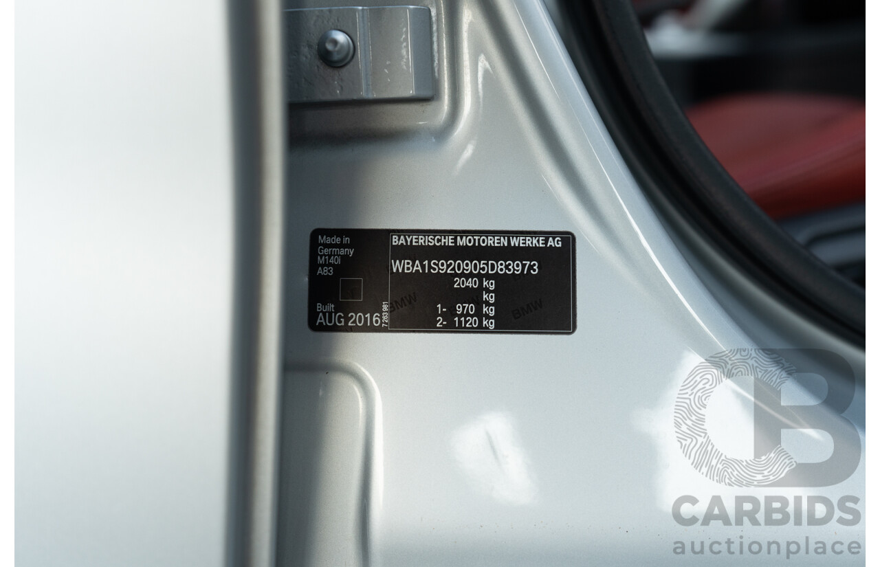10/2016 BMW M140i LCI F20 4d Hatch Glacier Silver Metallic Turbo 3.0L