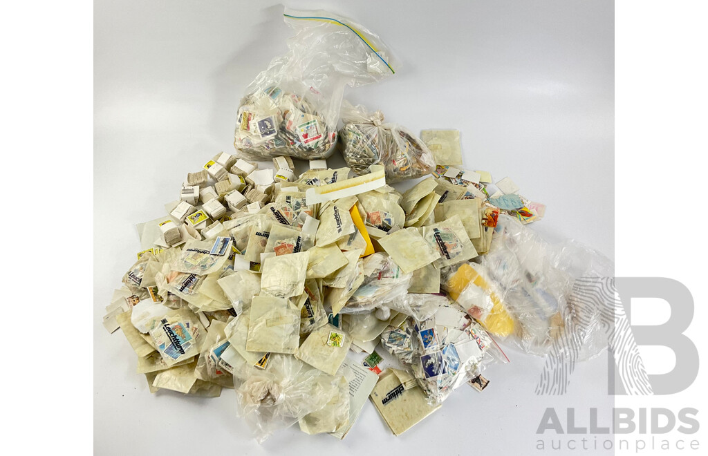 Large Collection of Cancelled Australian Stamps, Examples Spanning 1940's to 1990's, Sorted Multiples - Approximately 2.4 Kilograms