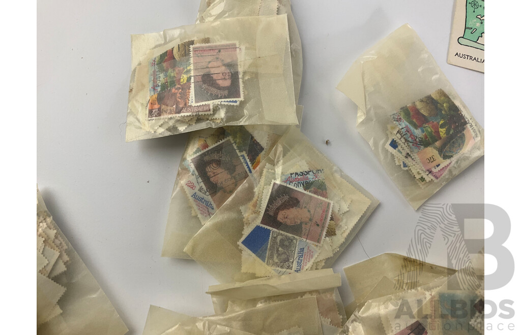 Collection of Australian 1980's Cancelled Stamps with Antique Swedish Stamps and First Day Covers