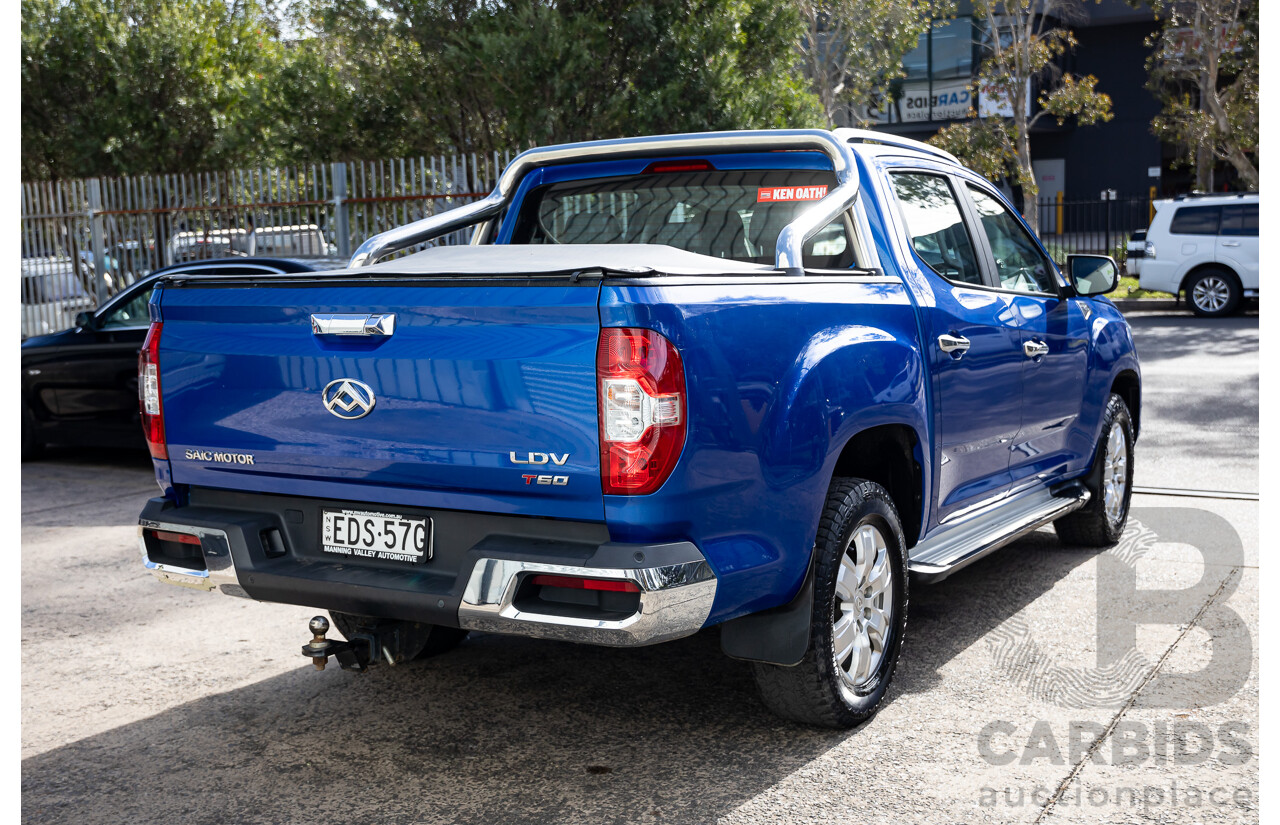 11/2019 LDV T60 Luxe (4x4) SK8C Double Cab Utility Jewel Blue Metallic Turbo Diesel 2.8L