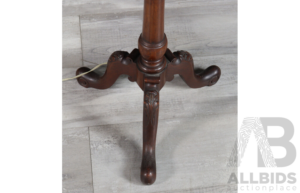 Vintage Turned Oak Floor Lamp