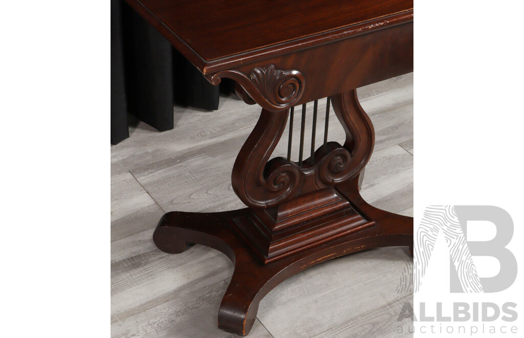 Victorian Single Drawer Side Table with Lyre Base