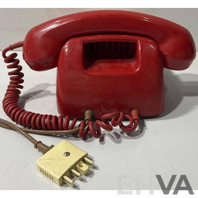 Vintage Red Rotary Dial Telephone