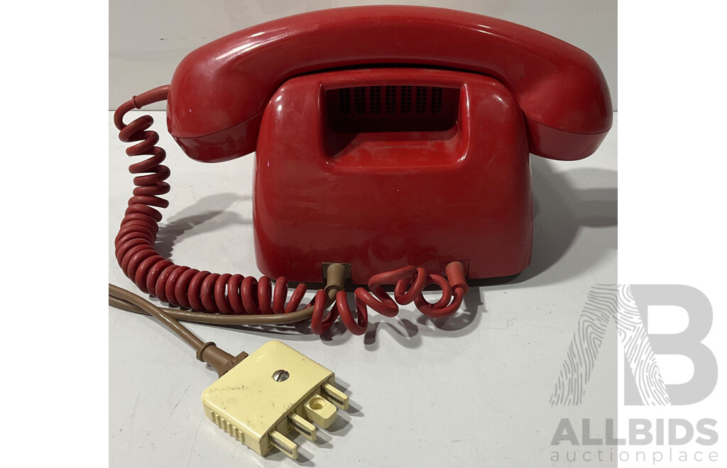 Vintage Red Rotary Dial Telephone