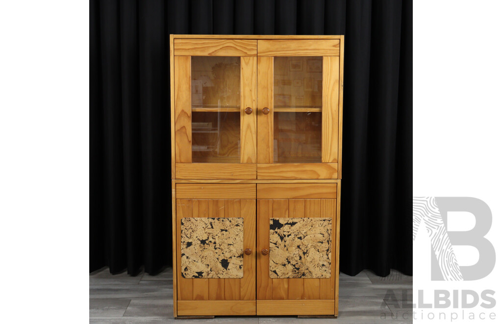 Pine Four Door Kitchen Cabinet