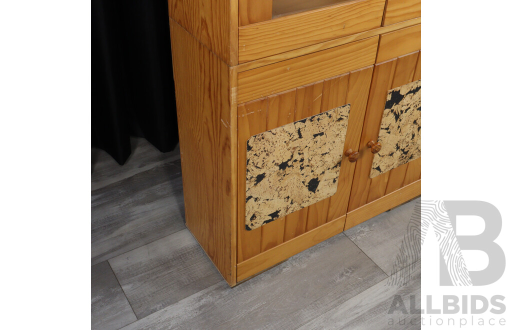 Pine Four Door Kitchen Cabinet