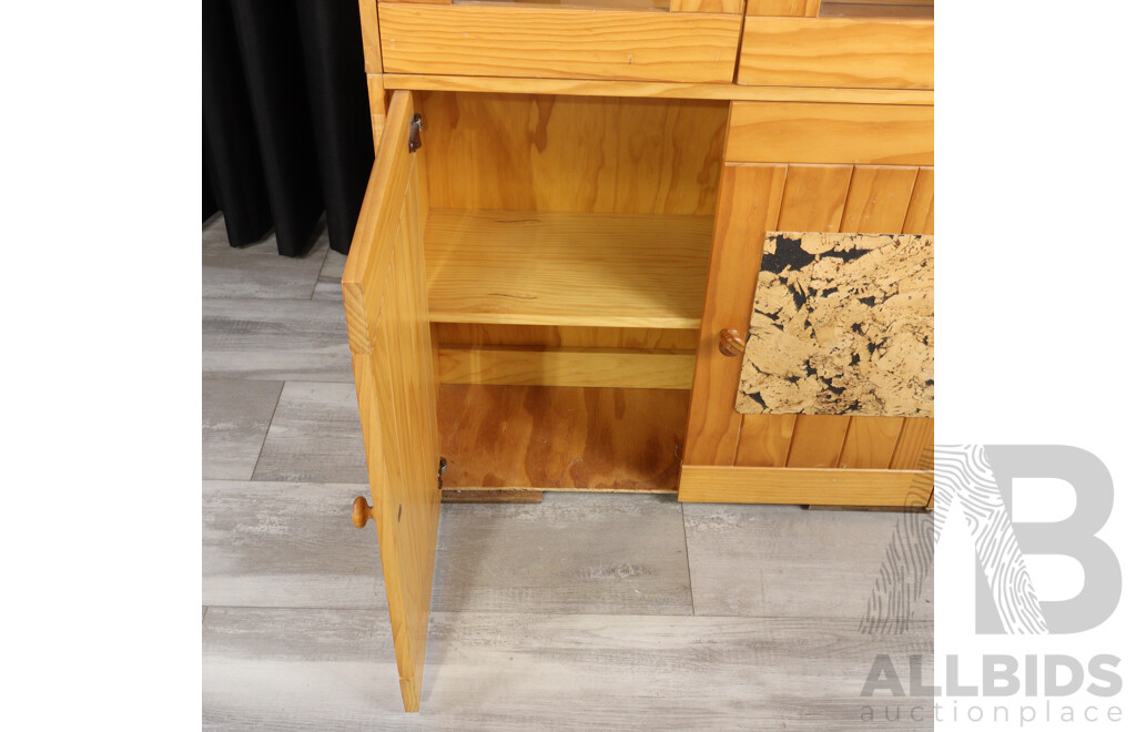 Pine Four Door Kitchen Cabinet