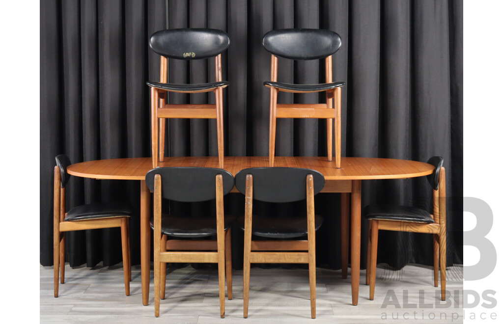 Vintage Teak Veneered Seven Piece Dining Suite by Elite Furniture