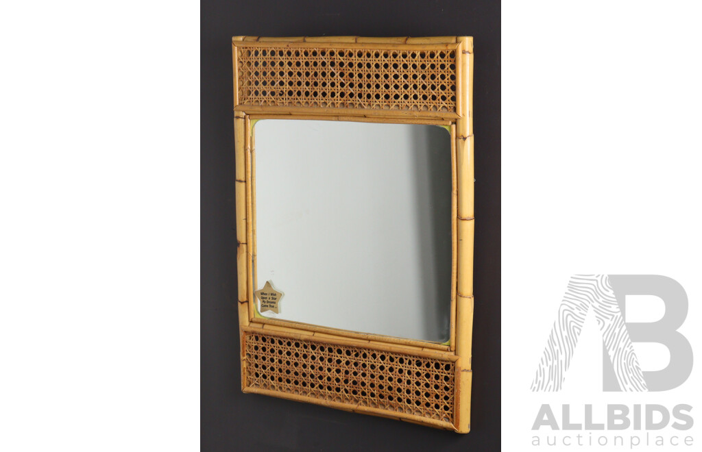 Vintage Bamboo Framed Mirror