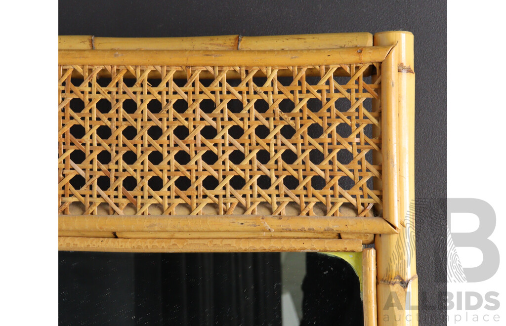 Vintage Bamboo Framed Mirror