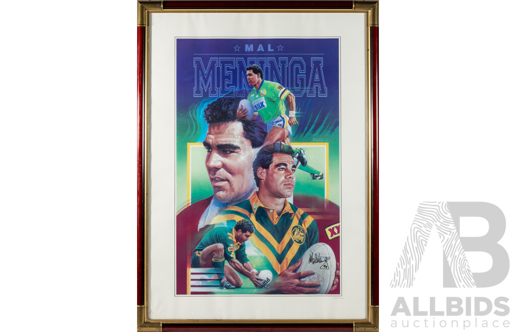 Mal Meninga Canberra Raiders Signed Framed Print