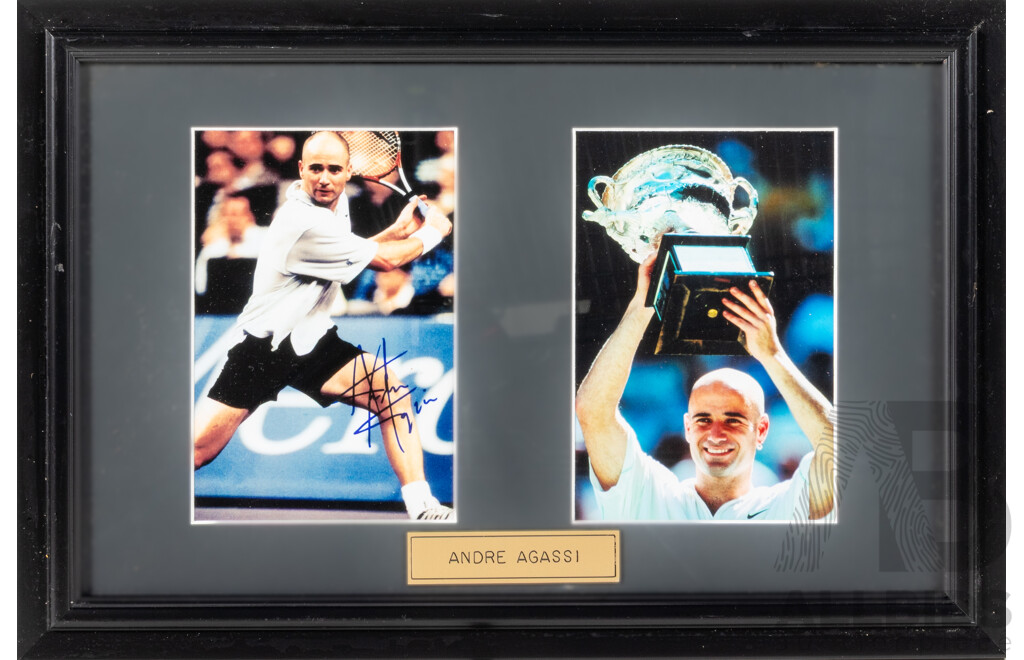 Andre Agassi Signed Framed Photograph